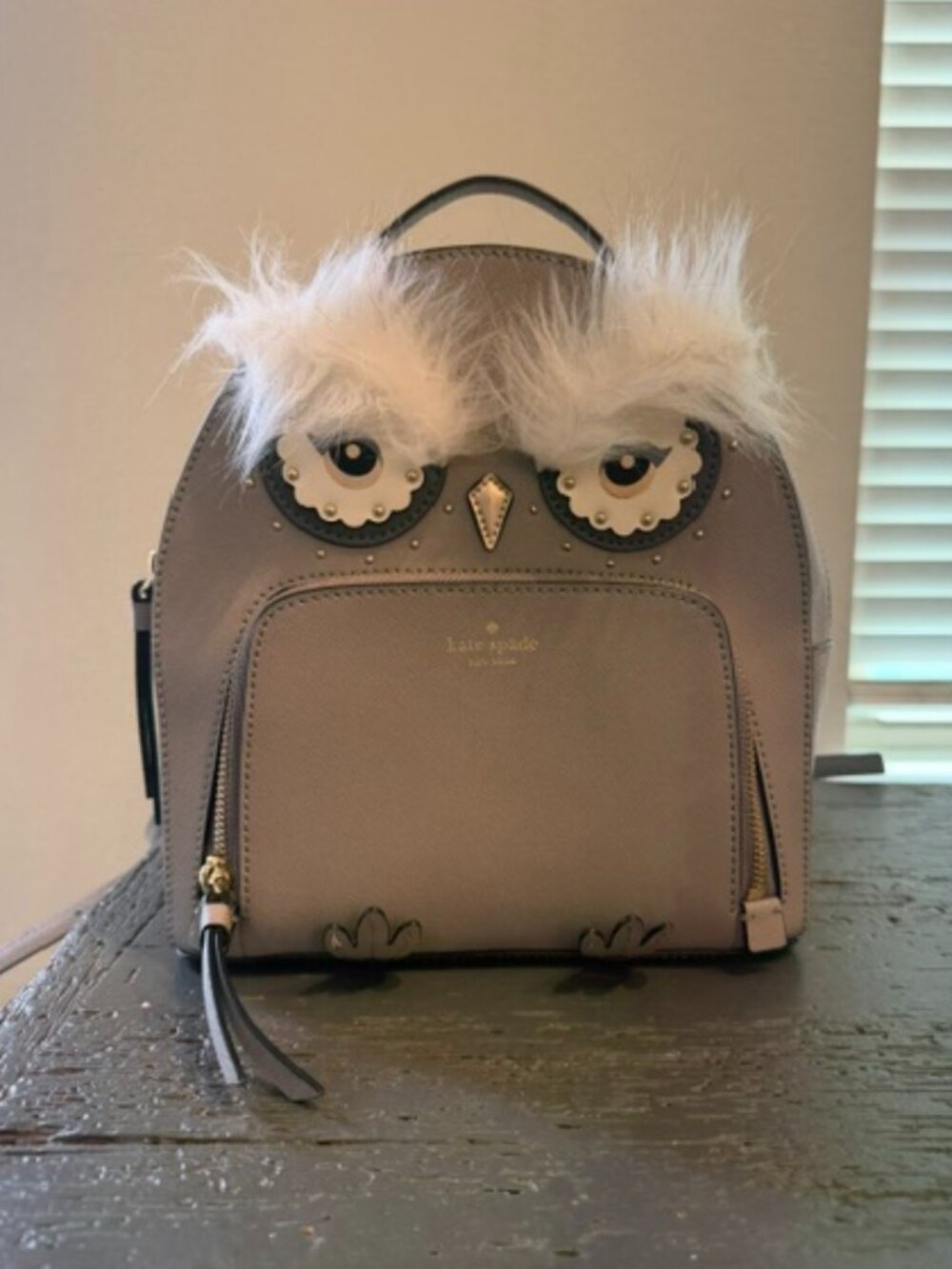 Kate Spade New York Star Bright Owl Tomi Mini Backpack Gray